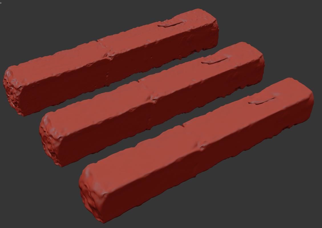 Concrete block Low-poly 3D model_3