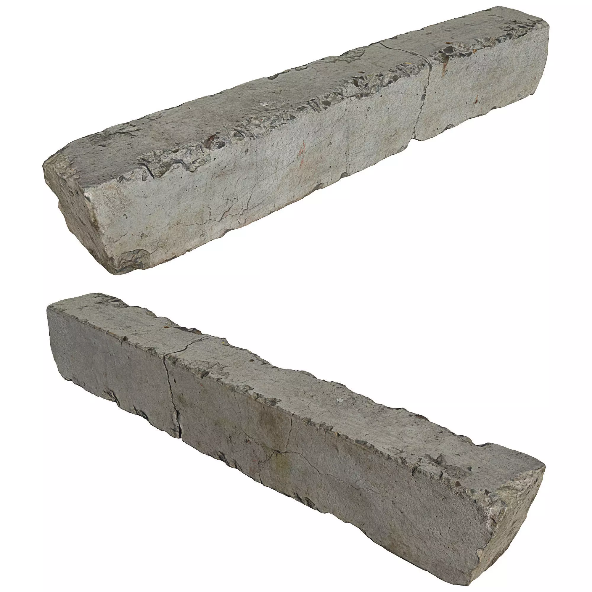 Concrete block Low-poly 3D model_0