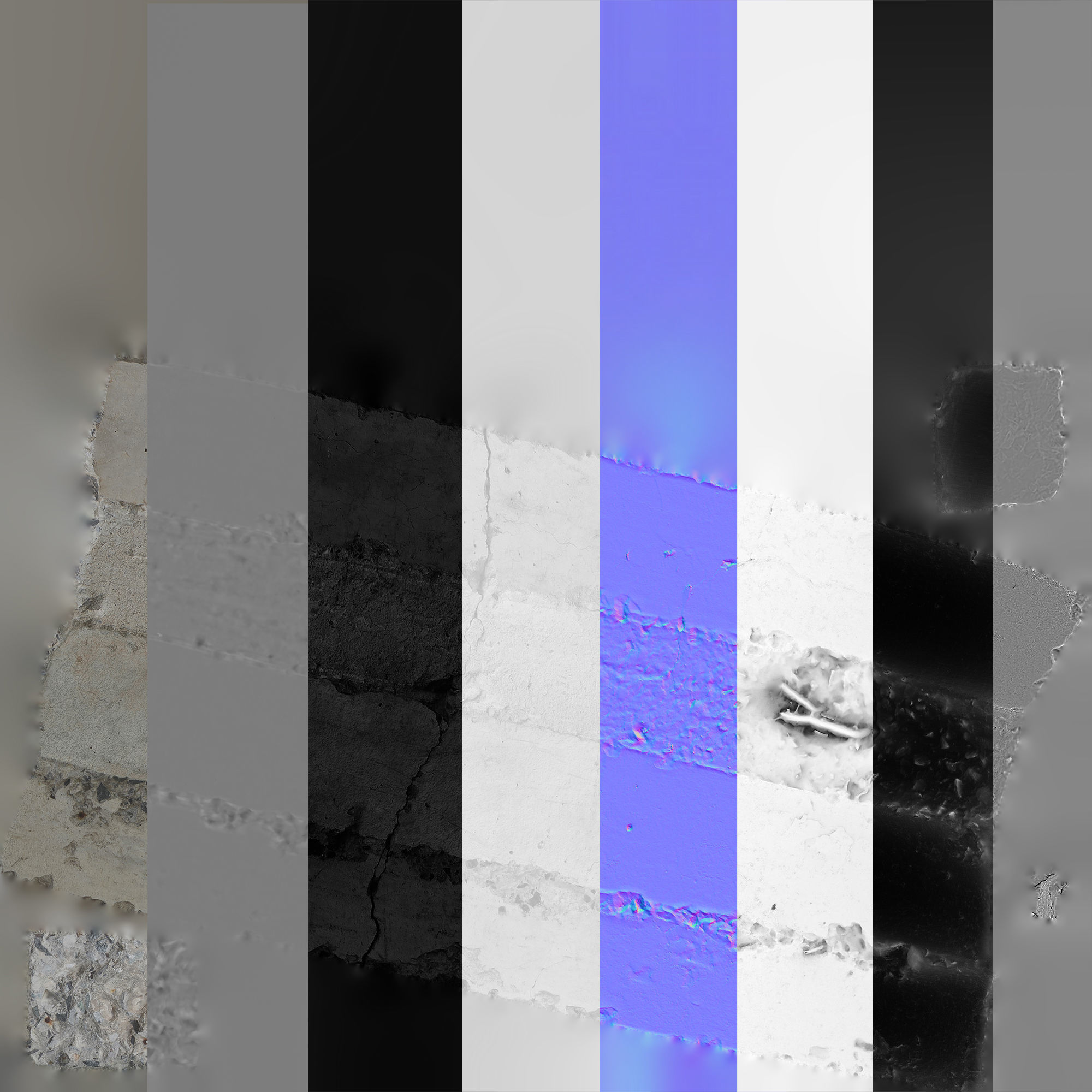 Concrete block Low-poly 3D model_10