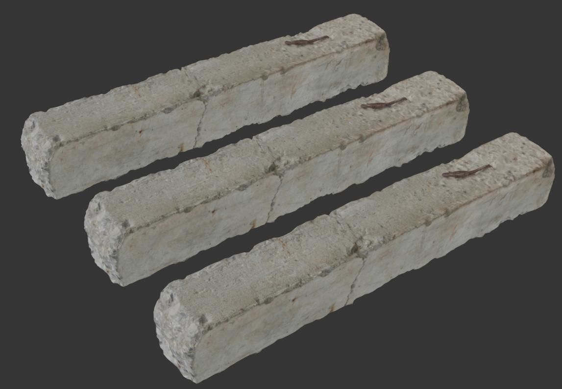 Concrete block Low-poly 3D model_5