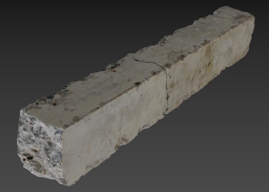 Concrete block Low-poly 3D model_11