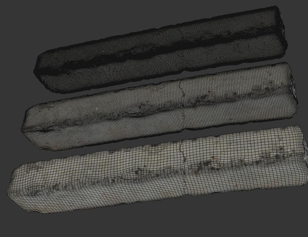 Concrete block Low-poly 3D model_7