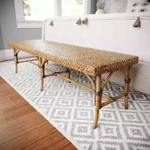 Detailed Bamboo Bench Rattan