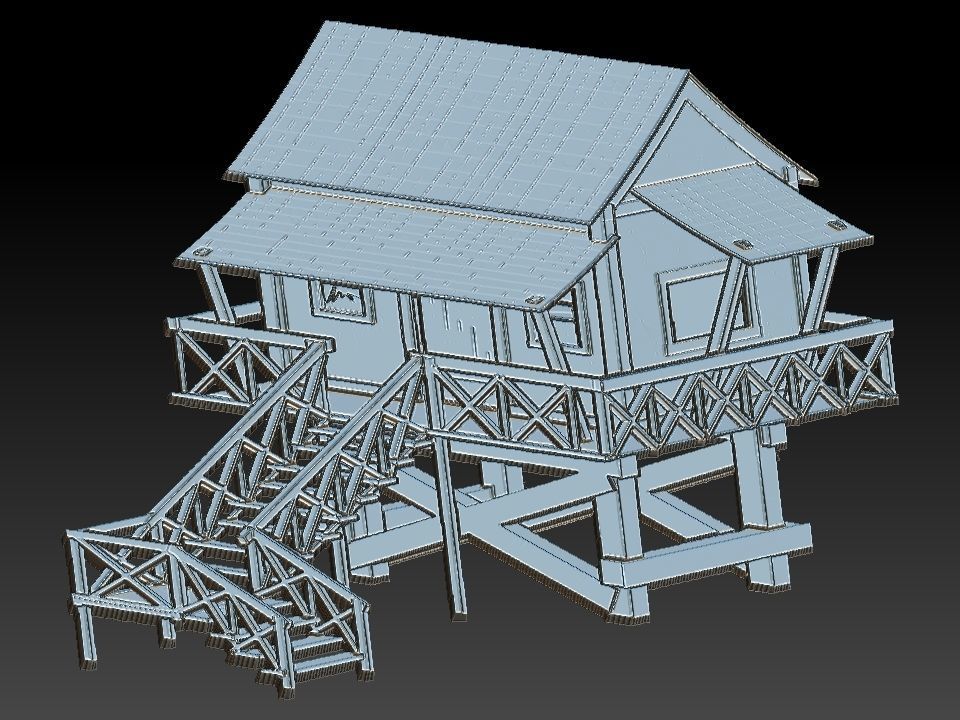 COTTAGE HOUSE  Free 3D model_7