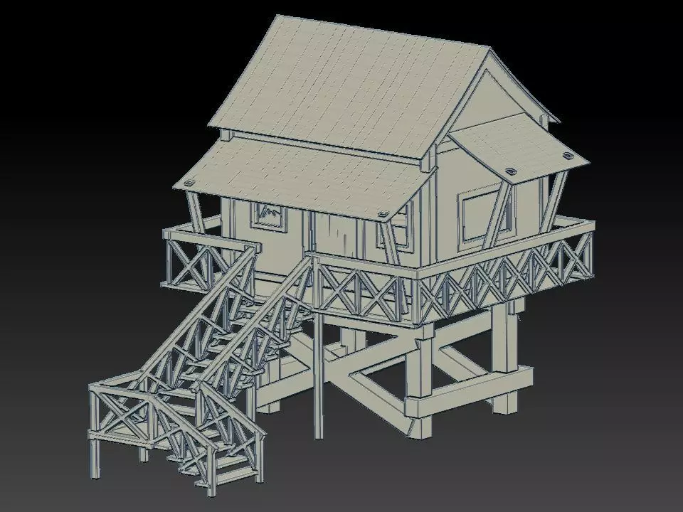 COTTAGE HOUSE  Free 3D model_0