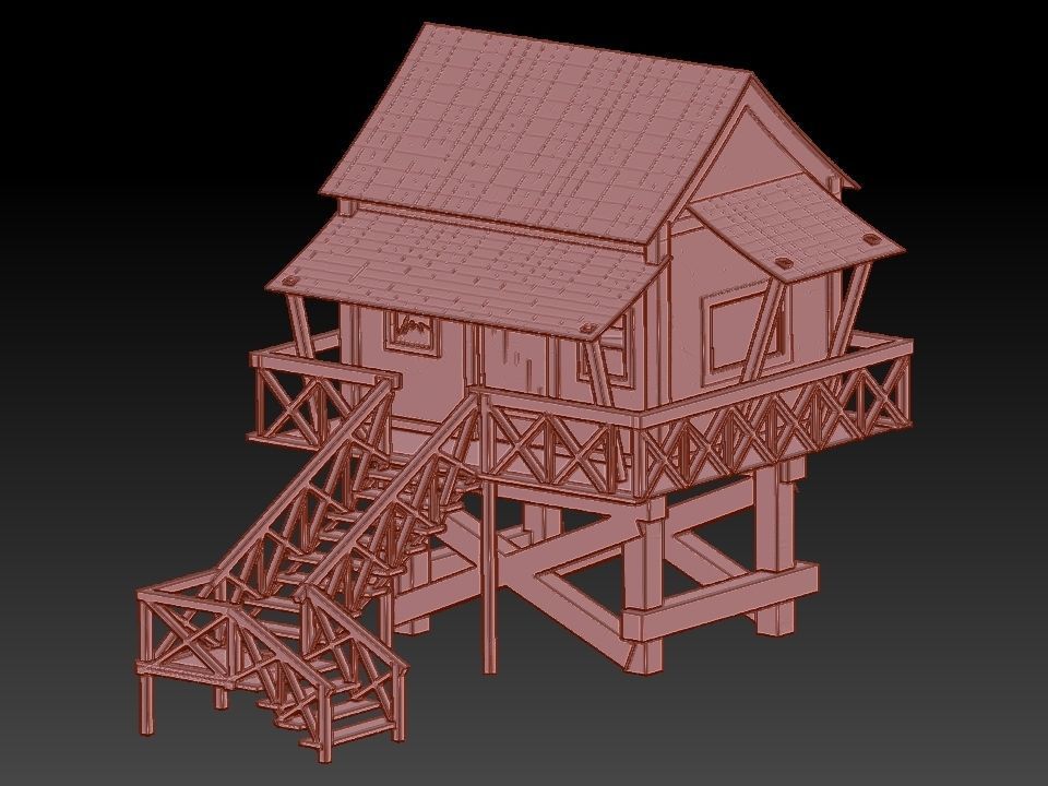 COTTAGE HOUSE  Free 3D model_17