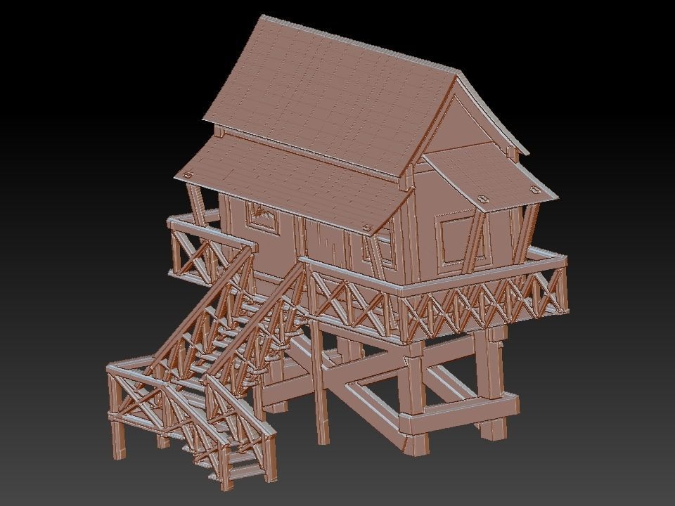 COTTAGE HOUSE  Free 3D model_10