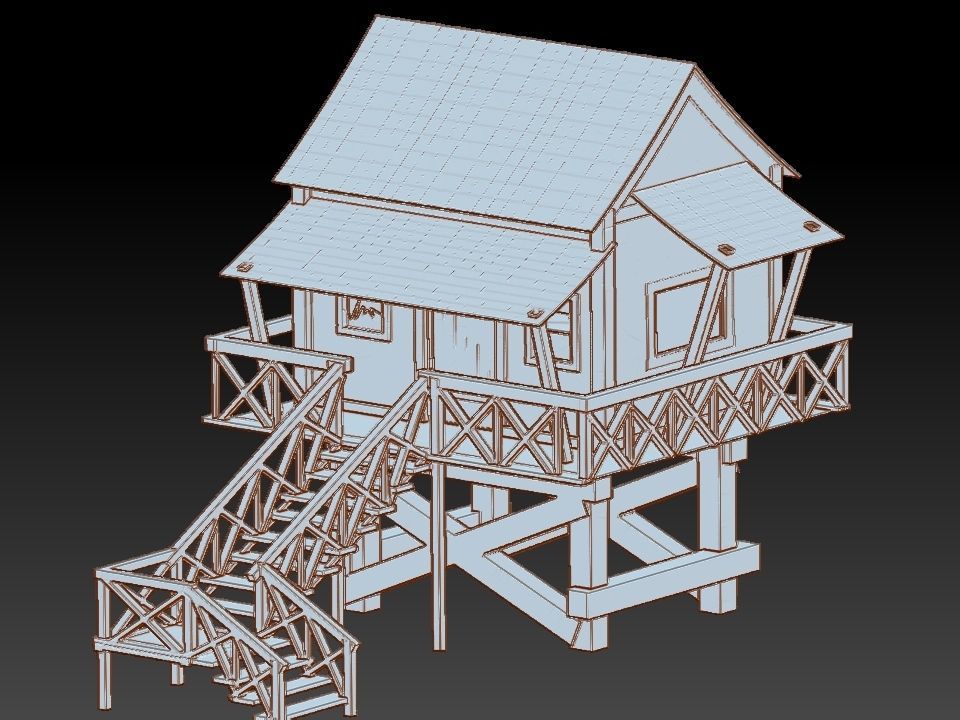 COTTAGE HOUSE  Free 3D model_12