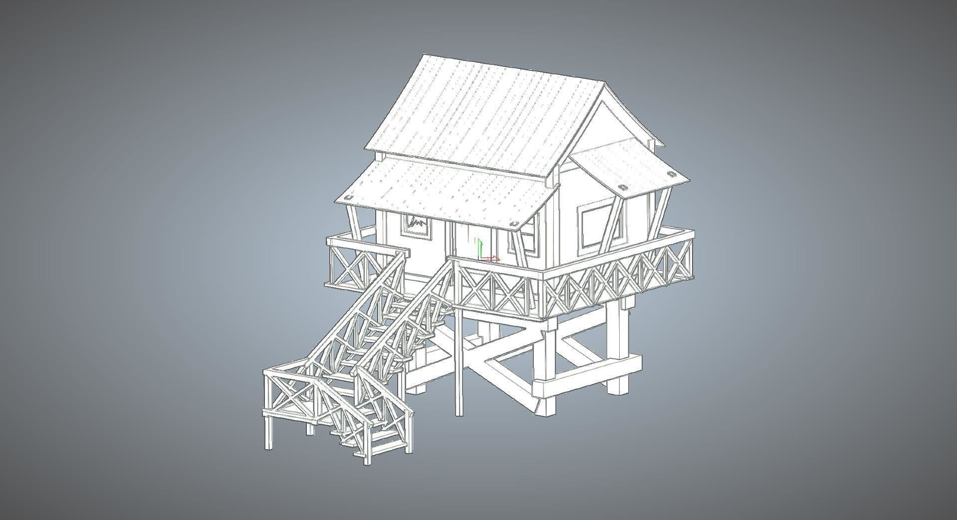 COTTAGE HOUSE  Free 3D model_11