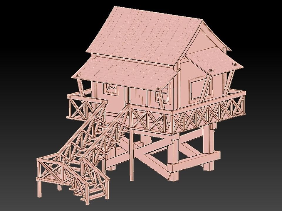 COTTAGE HOUSE  Free 3D model_3