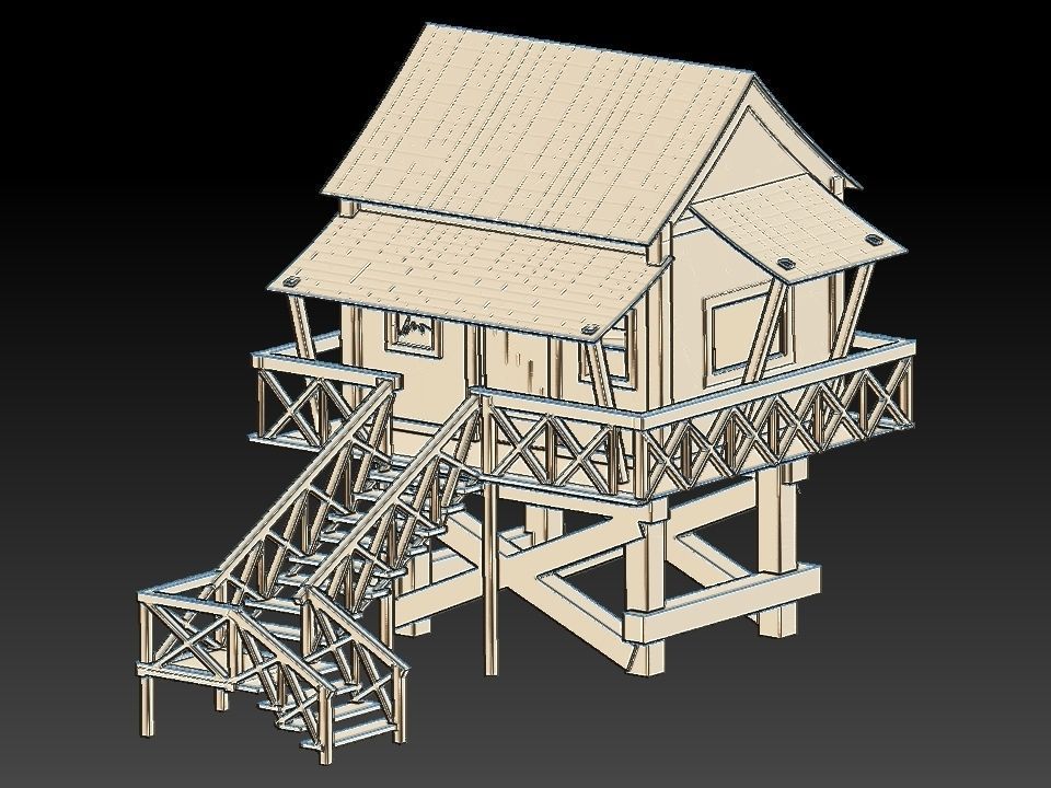 COTTAGE HOUSE  Free 3D model_4