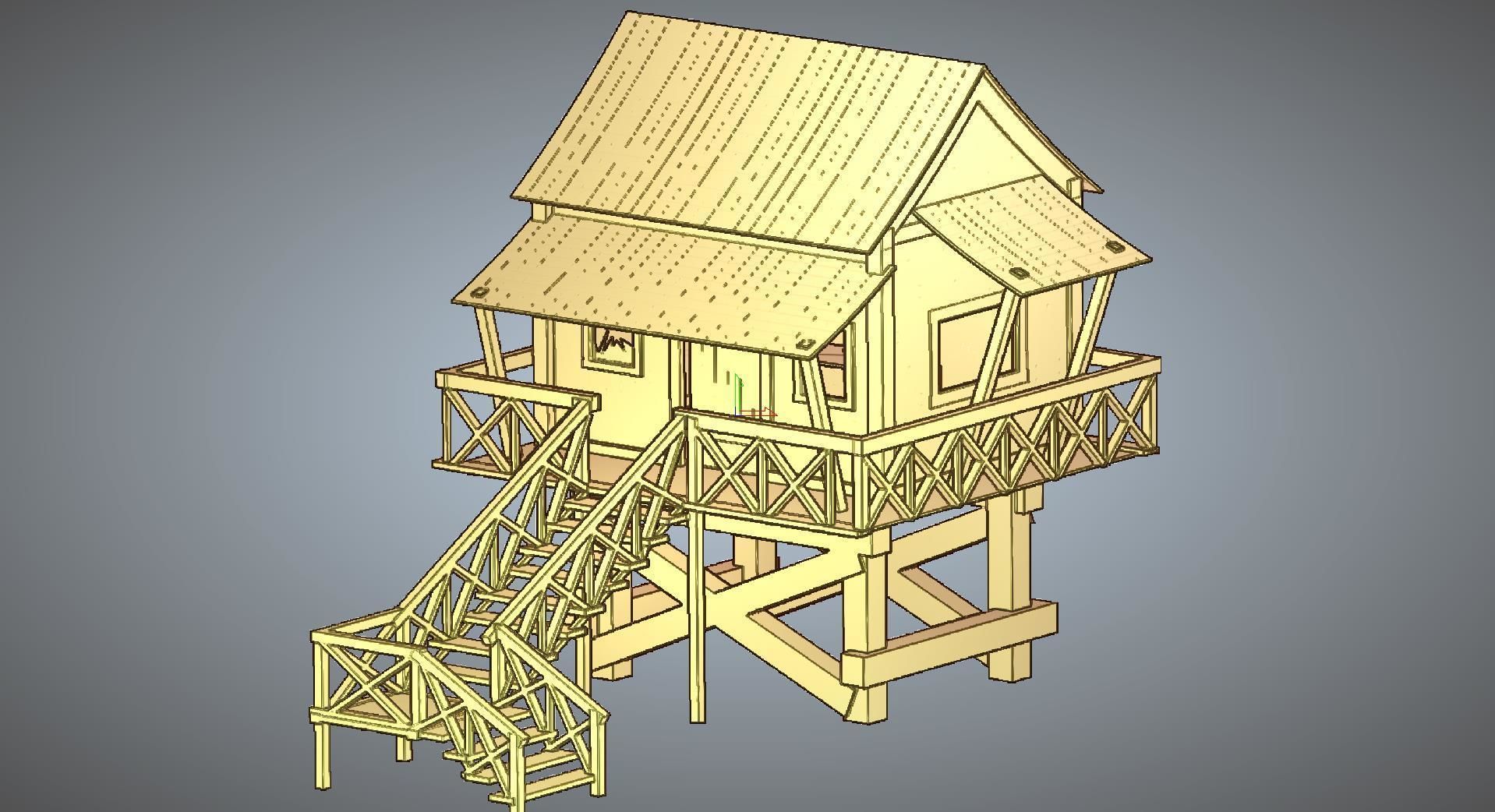 COTTAGE HOUSE  Free 3D model_14