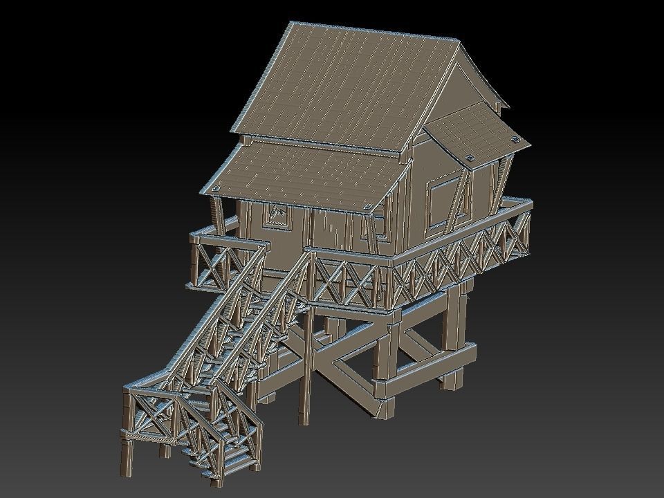 COTTAGE HOUSE  Free 3D model_5