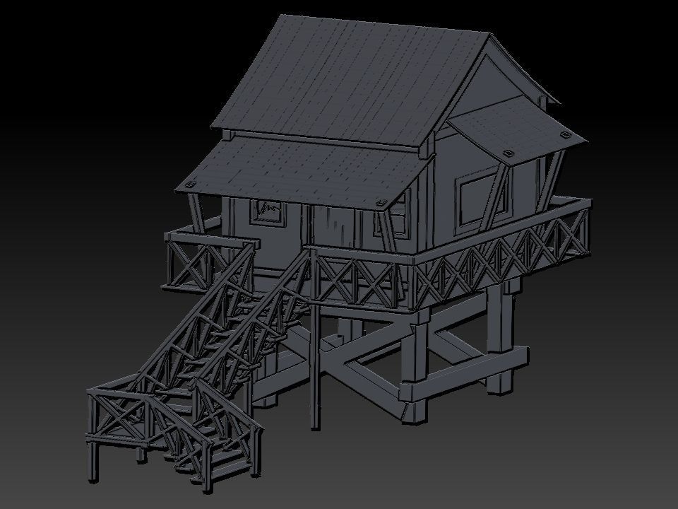 COTTAGE HOUSE  Free 3D model_13