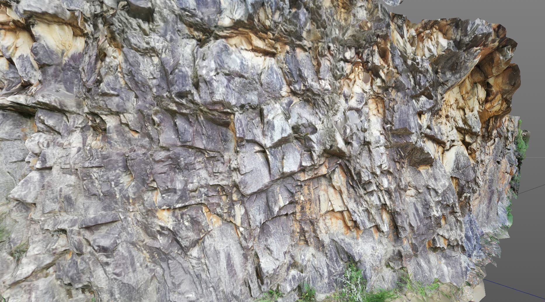 3D Scanned Rock and Cliff face 003 3D model_4