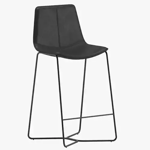 West Elm Slope Leather Bar Stool 3D model