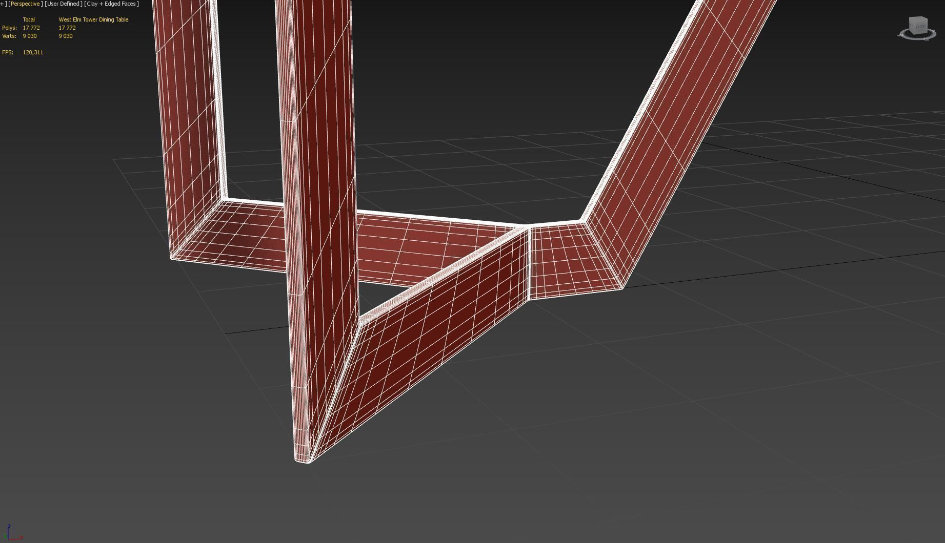 West Elm Tower Dining Table 3D model_18