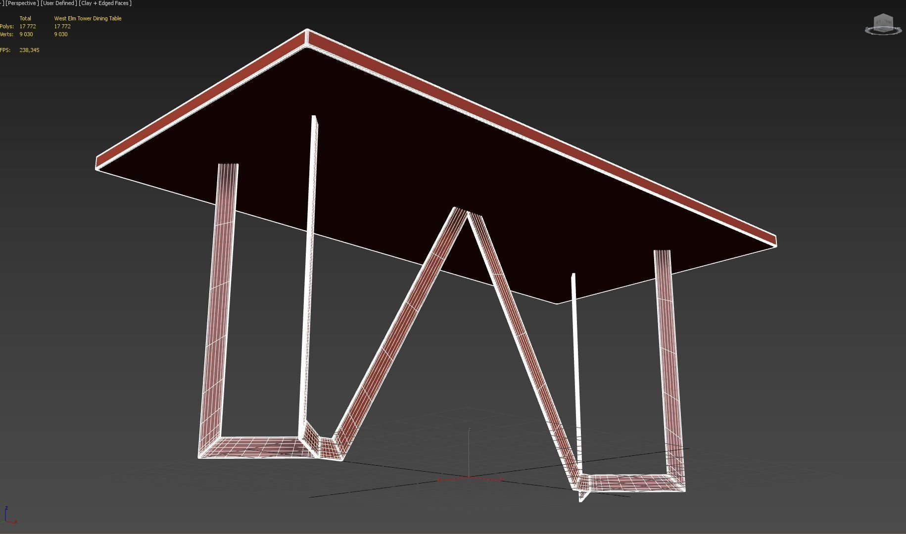 West Elm Tower Dining Table 3D model_17