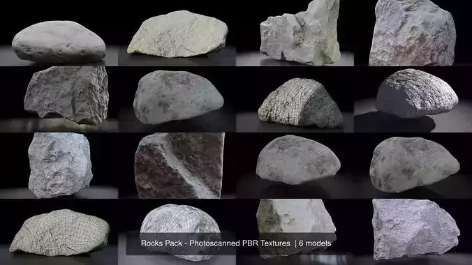 Rocks Pack - Photoscanned PBR Textures  3D Model Collection