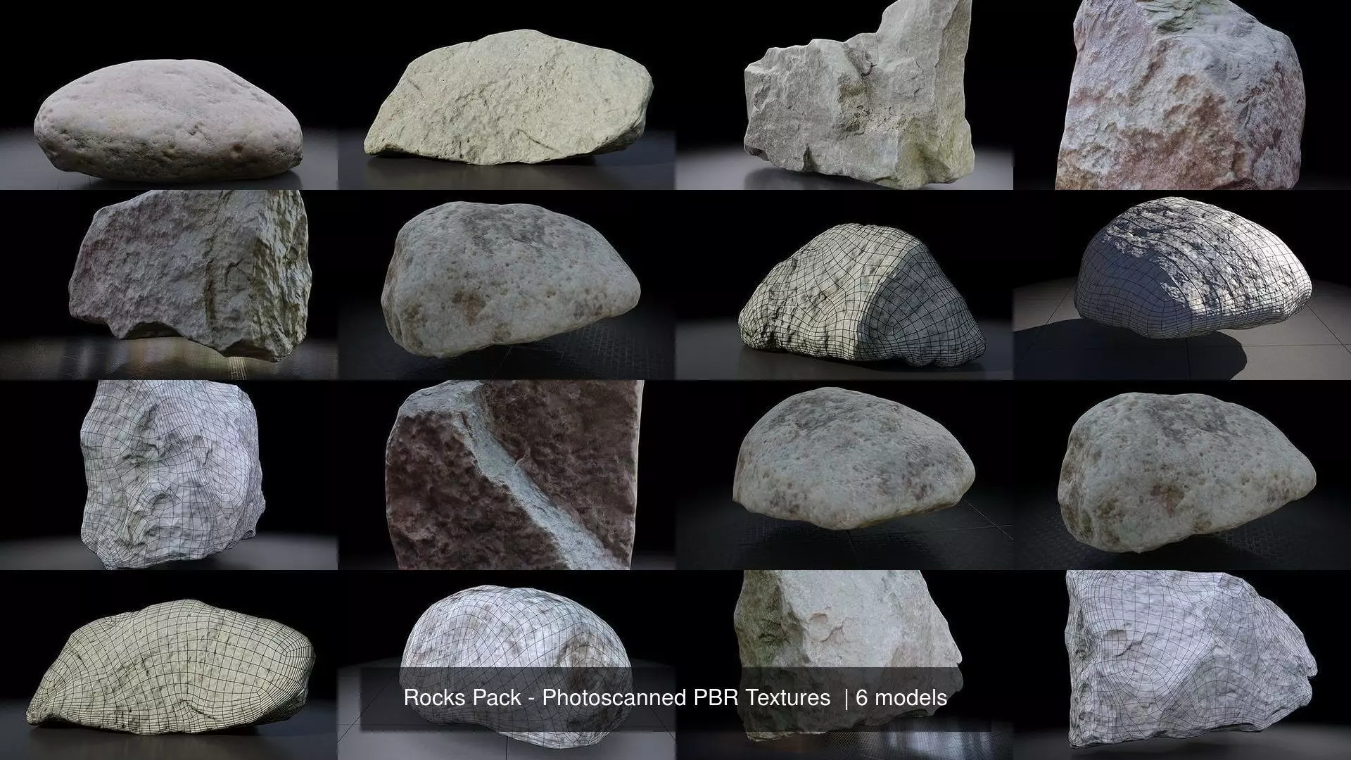Rocks Pack - Photoscanned PBR Textures 3D Model Collection_0