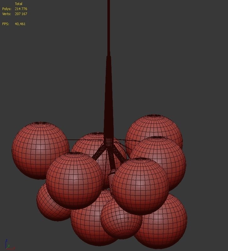 Bubble glass chandelier by PELLE Hanging Lamp by Romatti 3D model_4