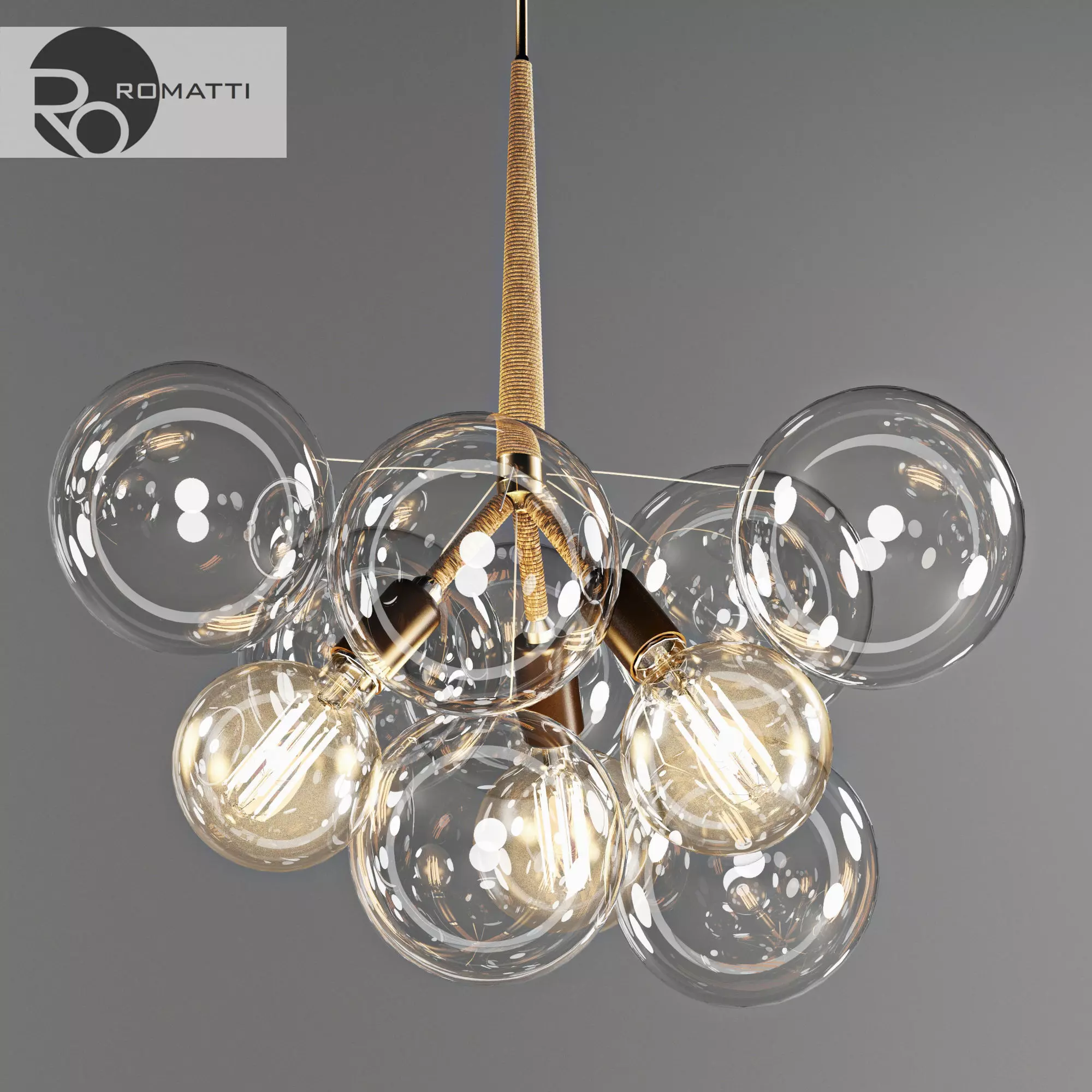 Bubble glass chandelier by PELLE Hanging Lamp by Romatti 3D model_0