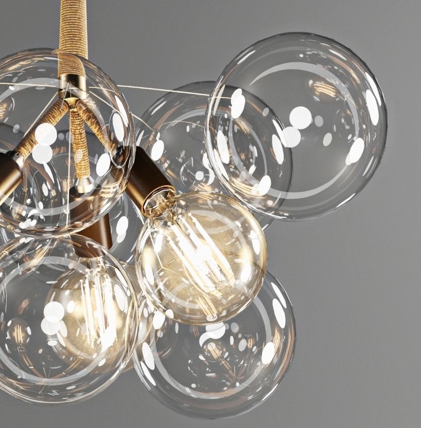 Bubble glass chandelier by PELLE Hanging Lamp by Romatti 3D model_2