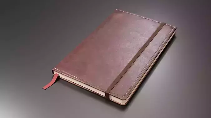 Worn Leather Notebook Low-poly 3D model