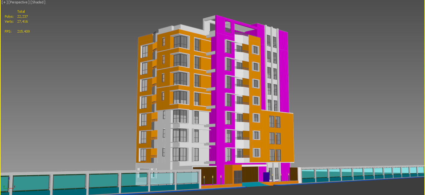 Apartment building 17 Lumion 8 Scene 3D model_4