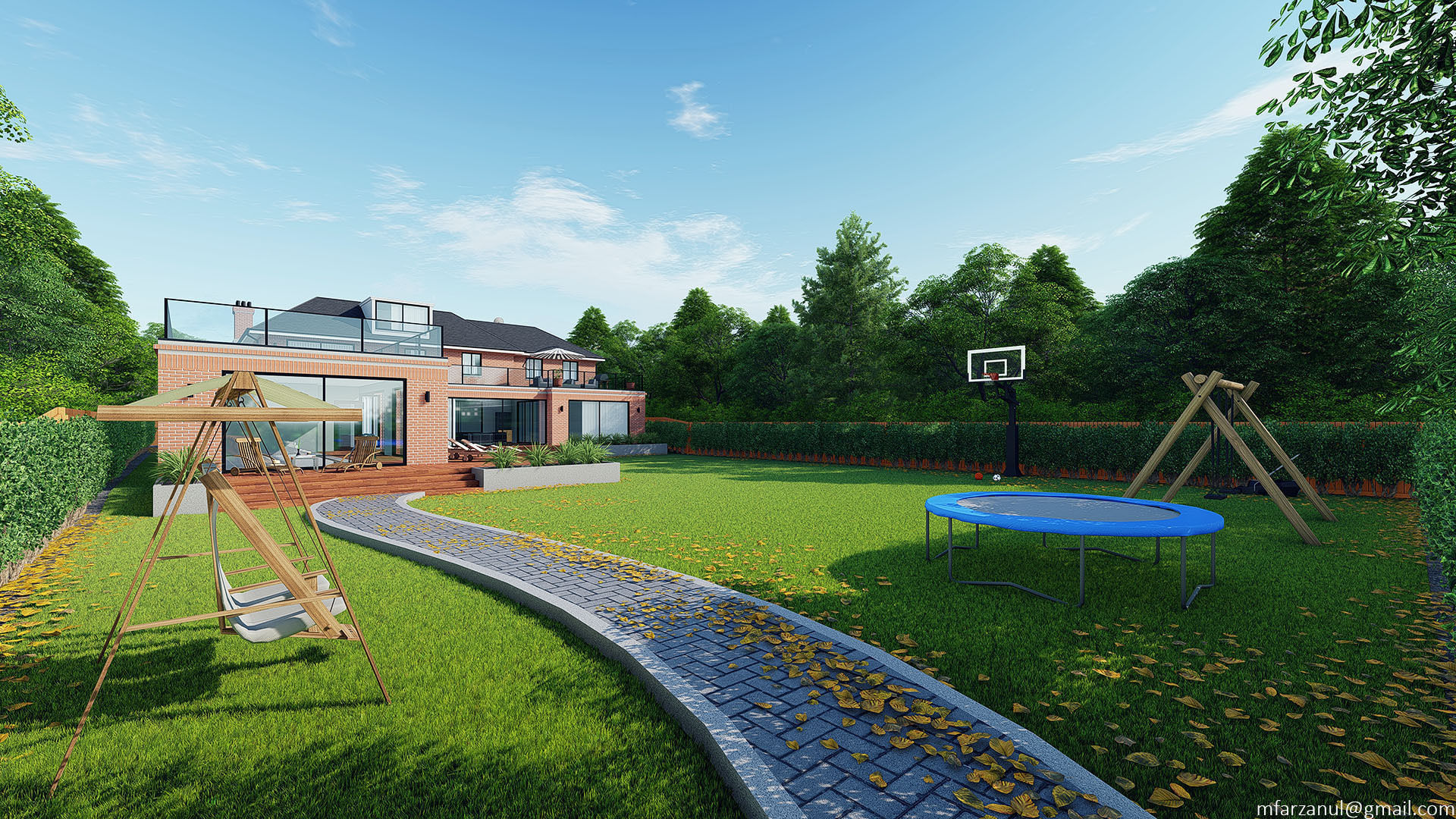 Brick House 1 Lumion 8 Scene 3D model_14