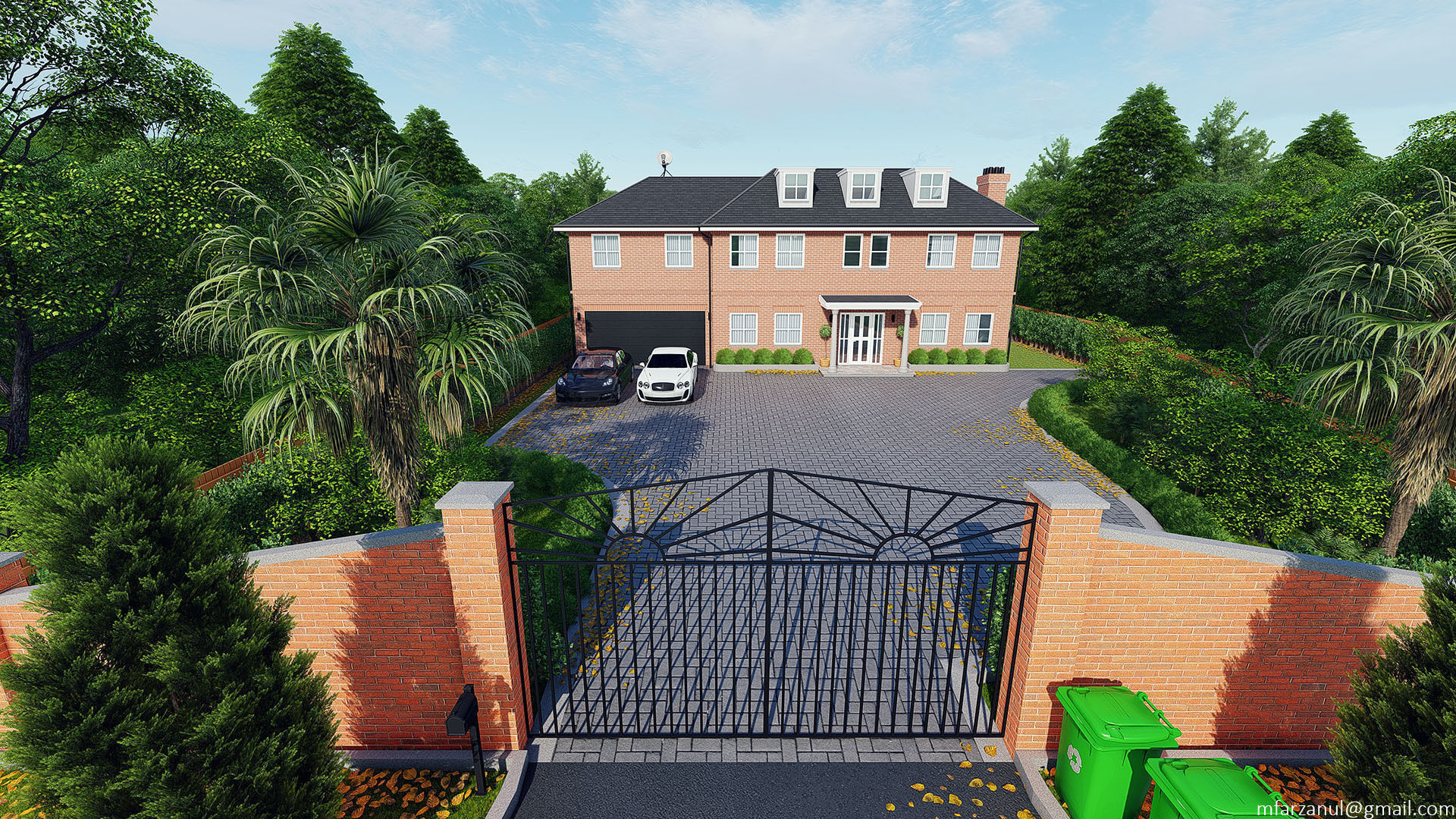 Brick House 1 Lumion 8 Scene 3D model_10