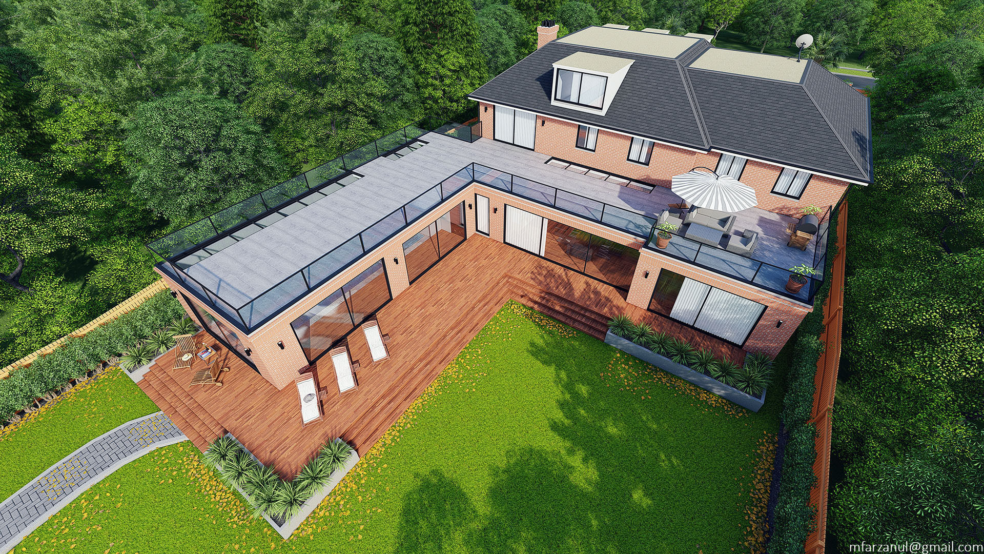 Brick House 1 Lumion 8 Scene 3D model_3