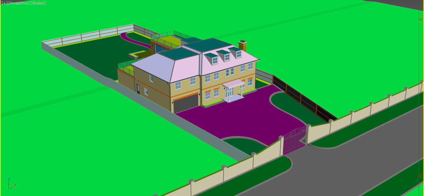 Brick House 1 Lumion 8 Scene 3D model_5