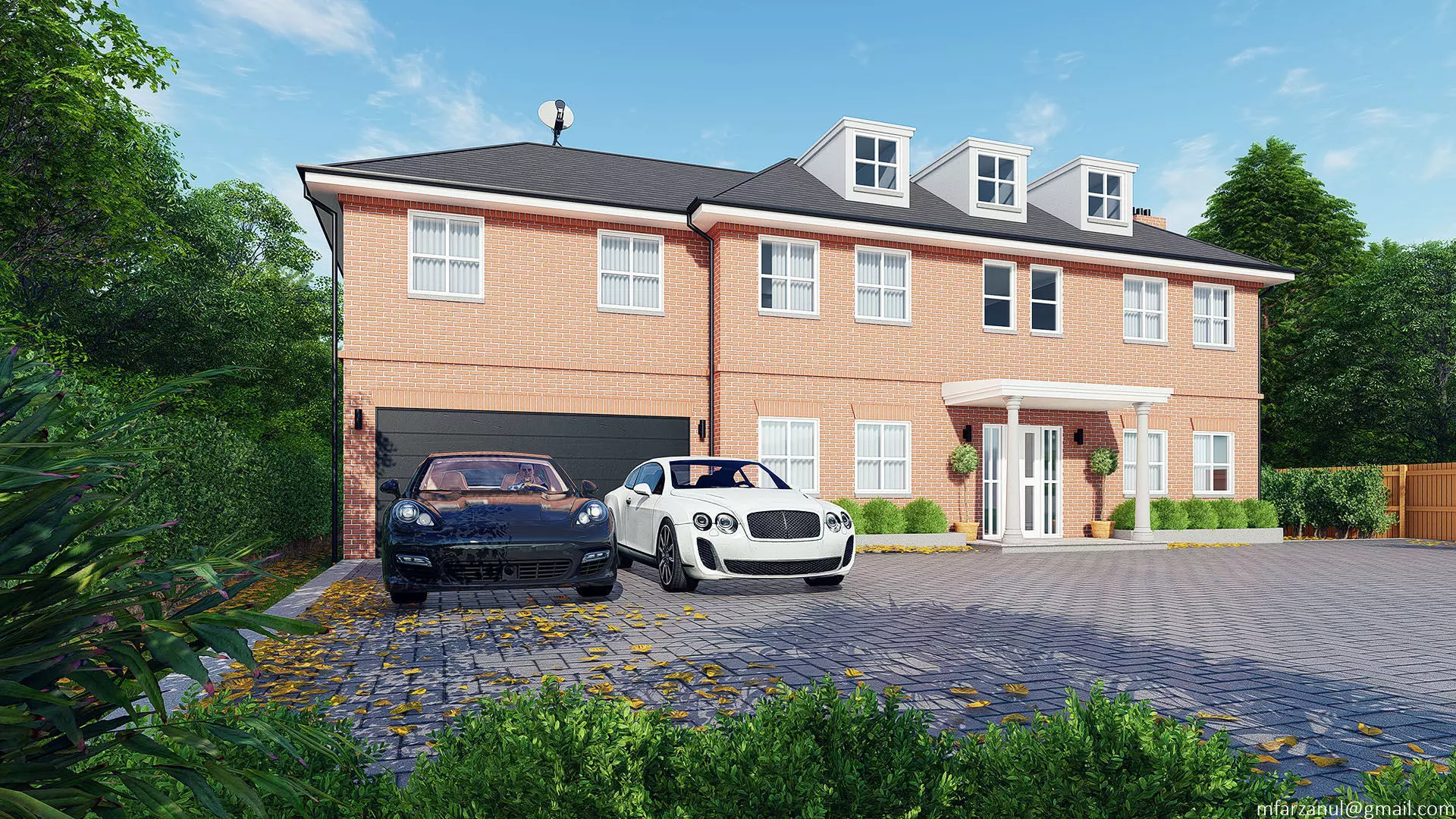 Brick House 1 Lumion 8 Scene 3D model_0