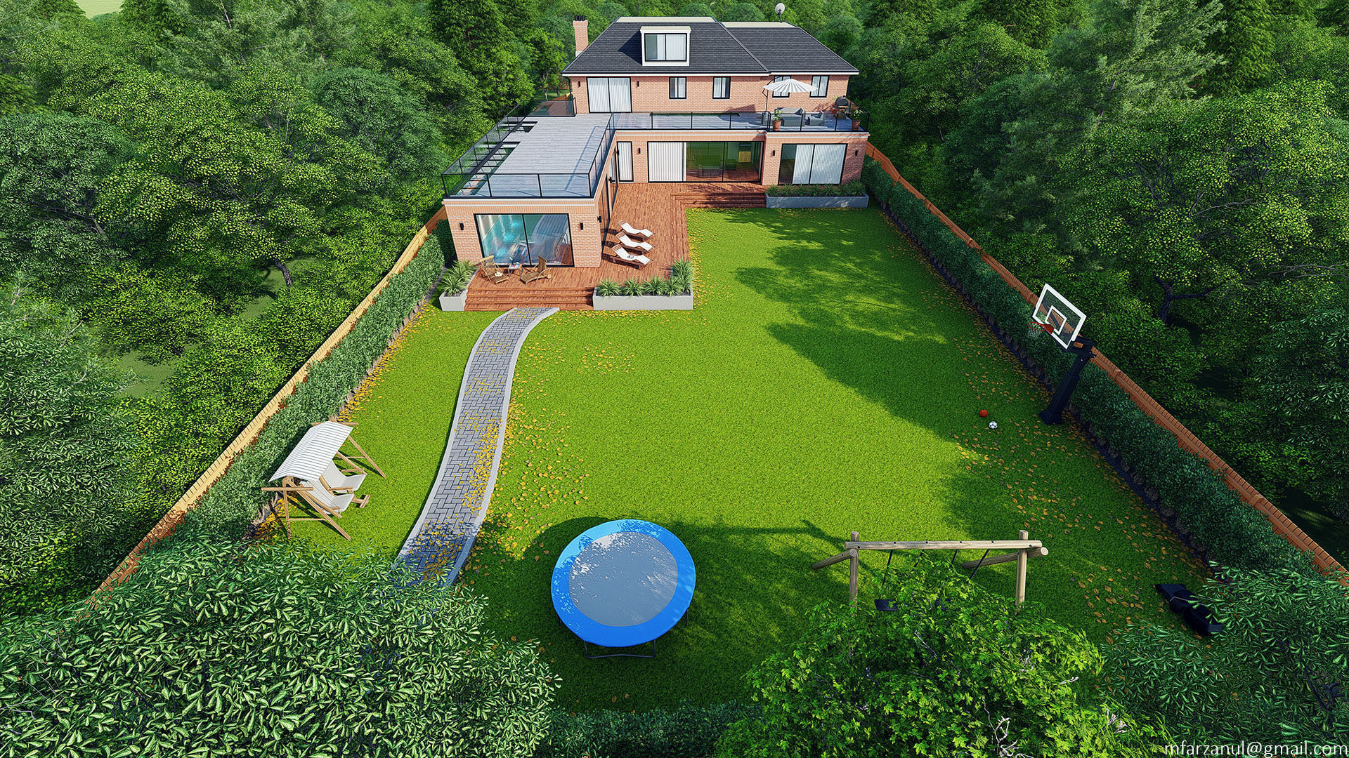 Brick House 1 Lumion 8 Scene 3D model_2