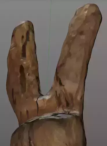 3D Scanned Accessory - Wooden Art Stick Sculpture