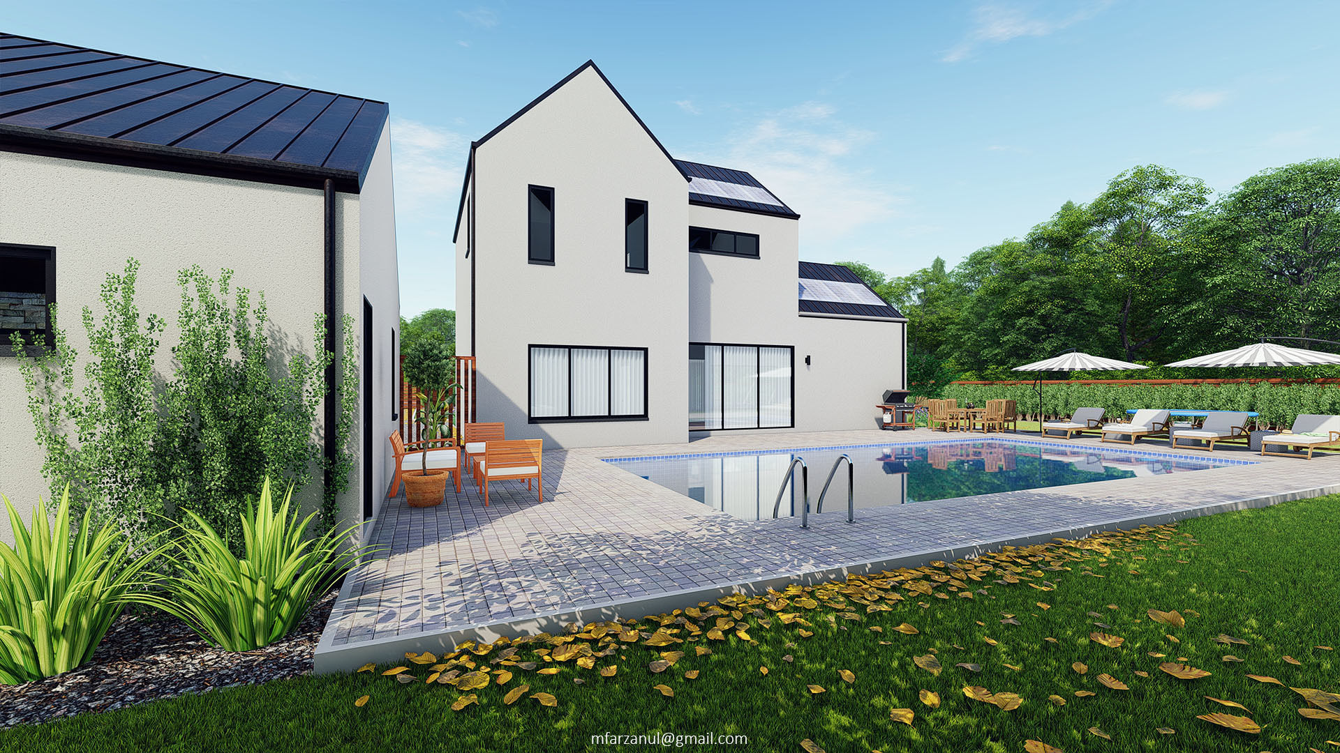 Modern Barn House 1 Lumion 8 Scene 3D model_16