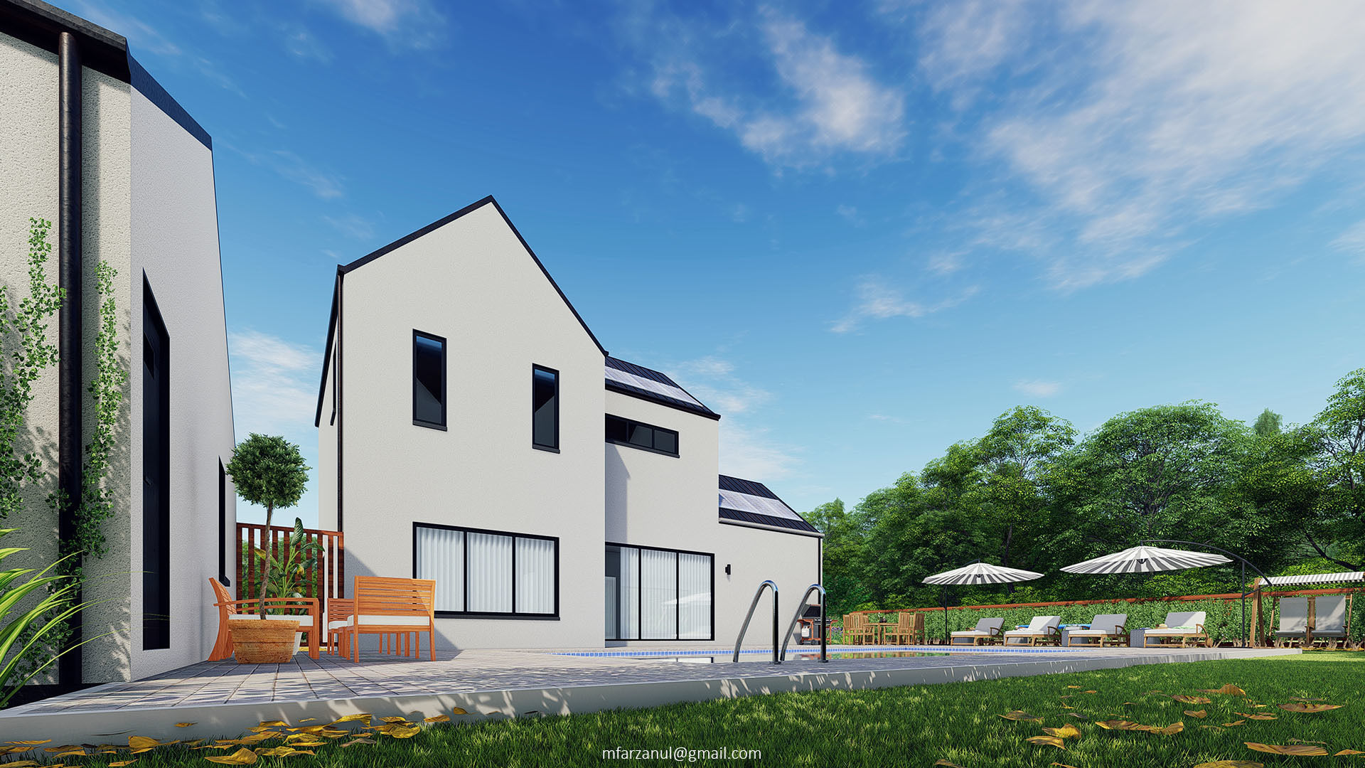 Modern Barn House 1 Lumion 8 Scene 3D model_5