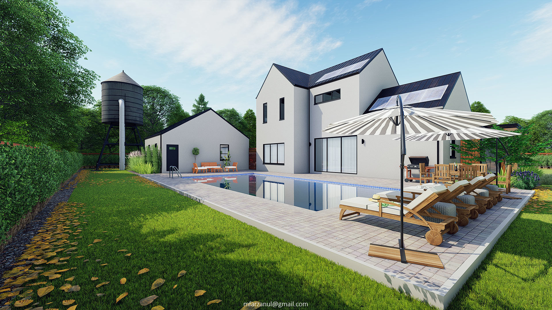 Modern Barn House 1 Lumion 8 Scene 3D model_13