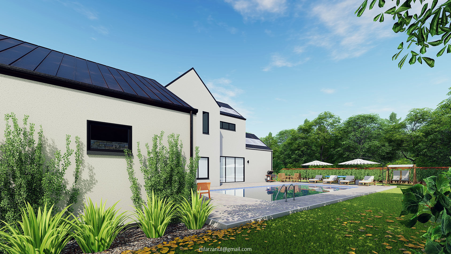 Modern Barn House 1 Lumion 8 Scene 3D model_4