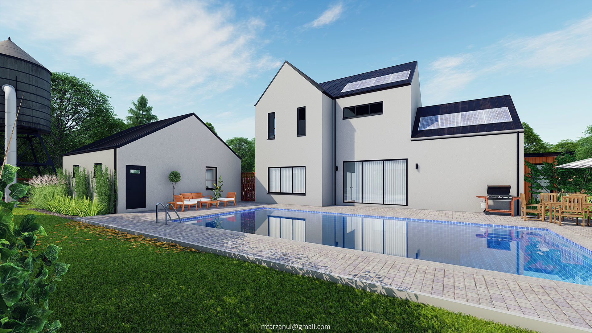 Modern Barn House 1 Lumion 8 Scene 3D model_15