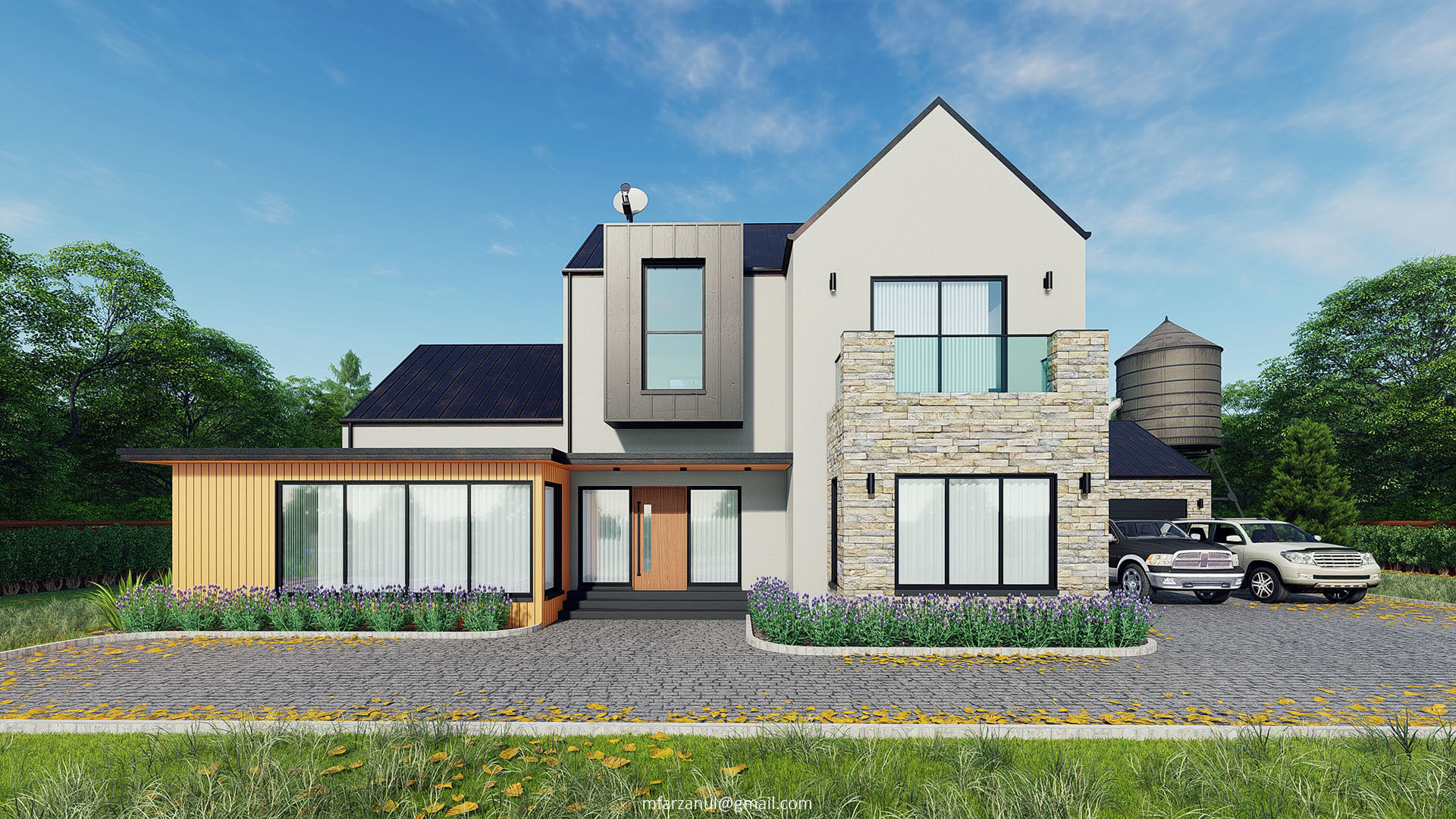 Modern Barn House 1 Lumion 8 Scene 3D model_1