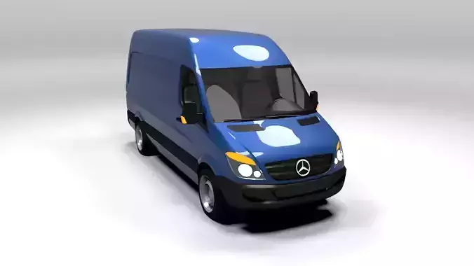 MERCEDES SPRINTER L 2008 LOWPOLY Low-poly 3D model