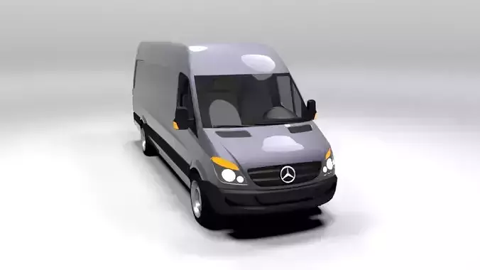 MERCEDES SPRINTER XL 2008 LOWPOLY Low-poly 3D model