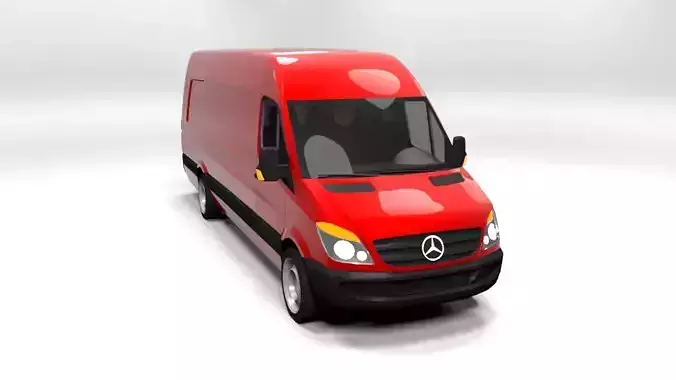 MERCEDES SPRINTER XXL 2008 LOWPOLY Low-poly 3D model