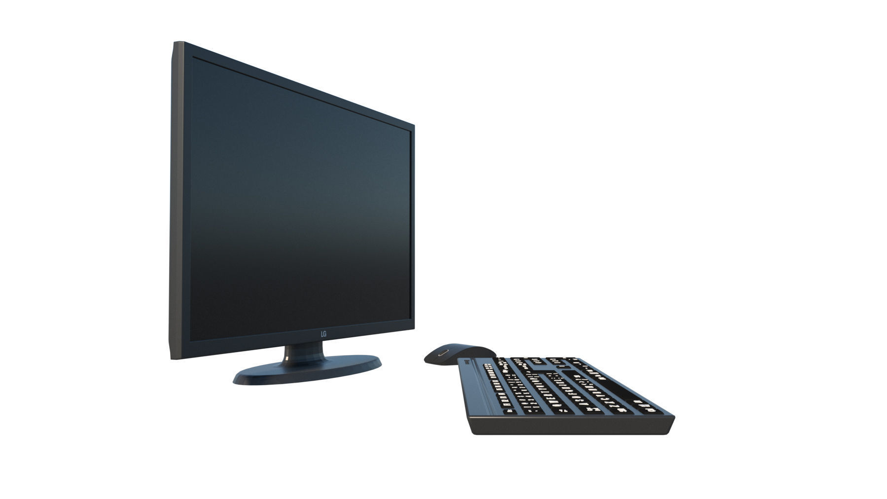 Computer Equipment Set 3D model_1
