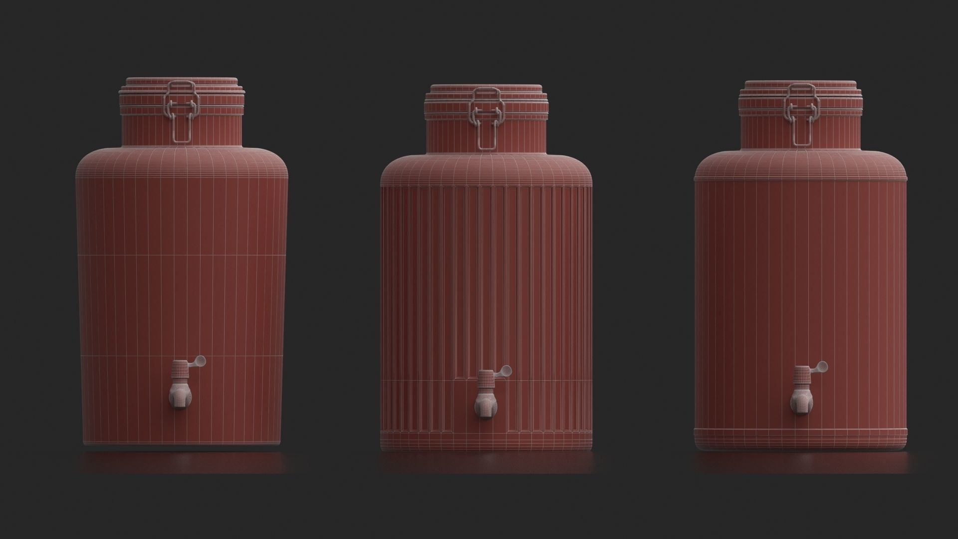  Glass jars  dispensers with a tap and lemonade 3D model_11