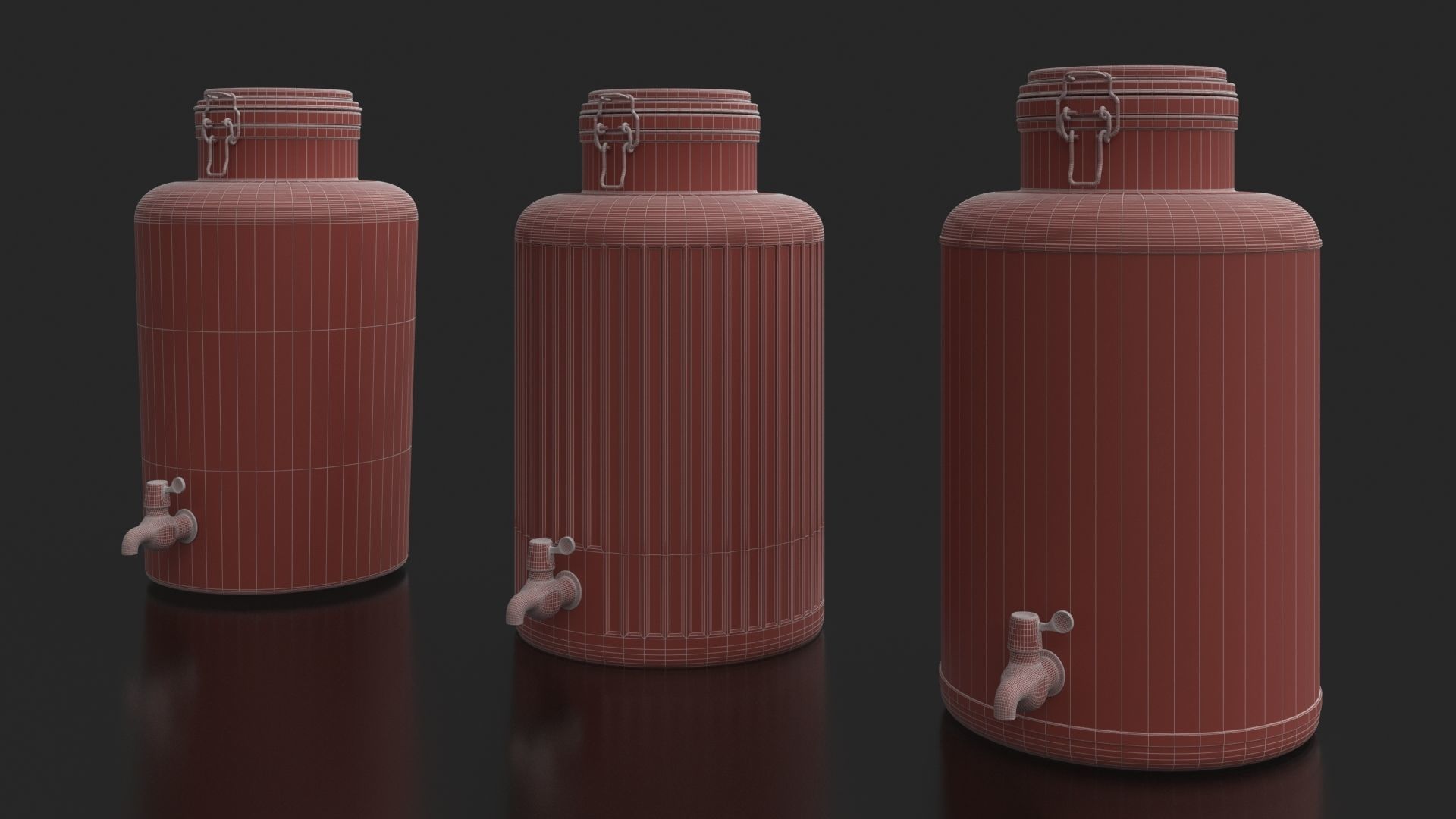 Glass jars  dispensers with a tap and lemonade 3D model_14