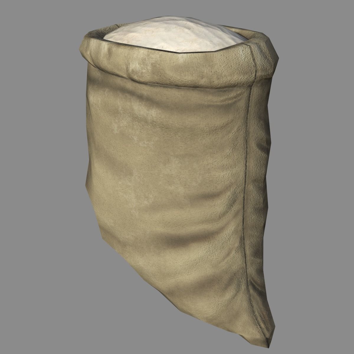Sack of Flour Low-poly 3D model_1