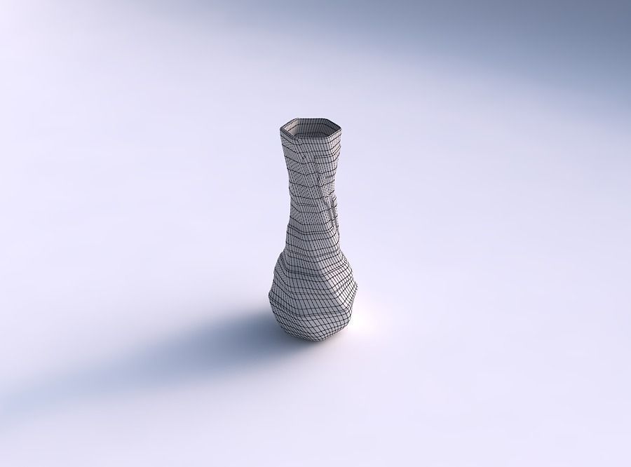 Vase twisted larger opening hexagon with smooth ribbons 3D print model_5